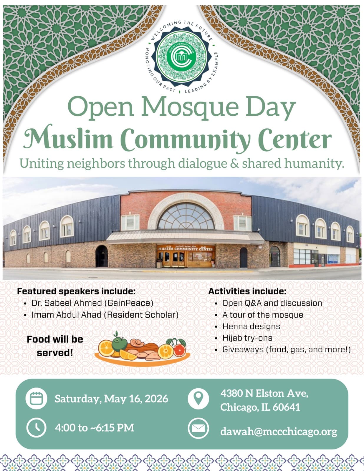 MCC Open Mosque Day: Community Dialogue and Activities
