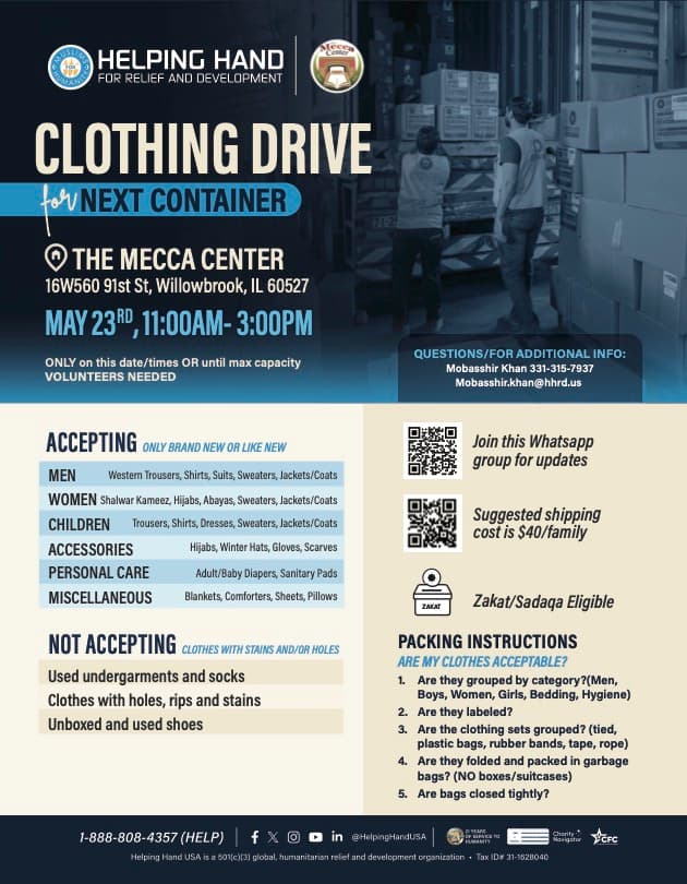 Clothing Drive with Helping Hand at The Mecca Center