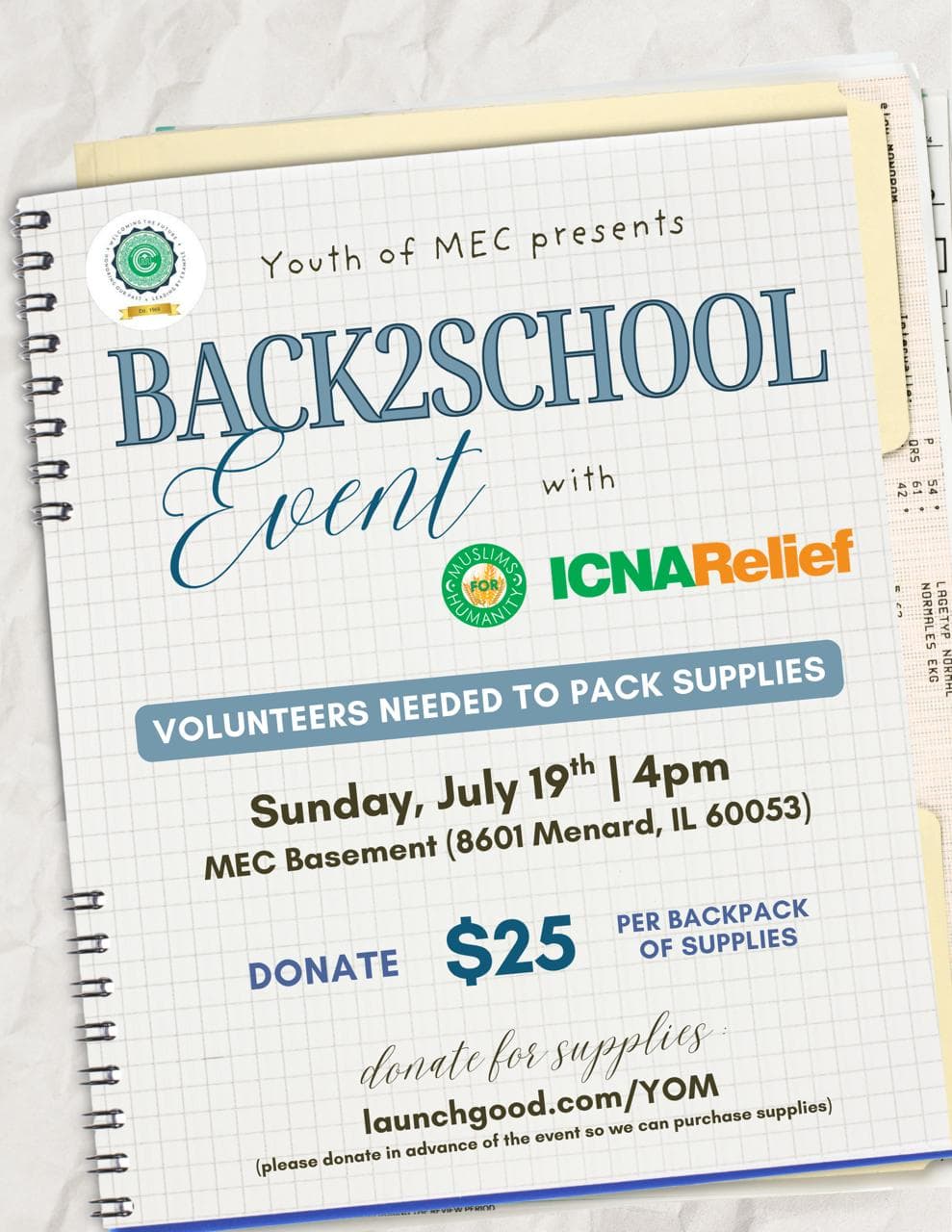 YOM Back2School Volunteer Event